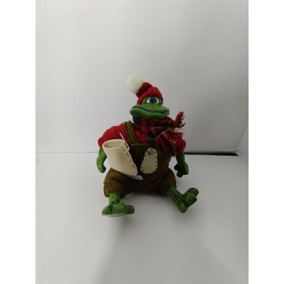 Russ Berrie Blade Frog Christmas Country Folk Shelf Sitter Winter IceSkate W/Tag - Picture 5 of 5